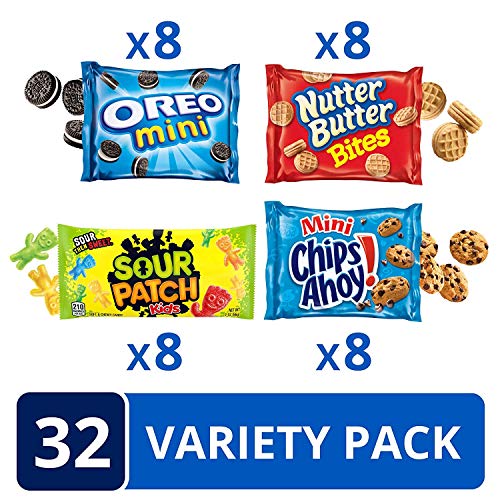Oreo Mini Cookies, Chips Ahoy! Mini Cookies, Cookies & Candy Variety Pack, 32 Snack Packs & Oreo Mini Cookies, Chips Ahoy! Mini Cookies, Nutter Butter Bites, 15 Big Bags (3 Oz.) #TOP2