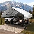 VOYSIGN Metal Carport Heavy Duty 20x20ft Outdoor Galvanized Steel Car Port, Vehicle Canopy Garage Shade, Multi-Use Shelter for Car, Boat, Tractors & Outdoor Storage