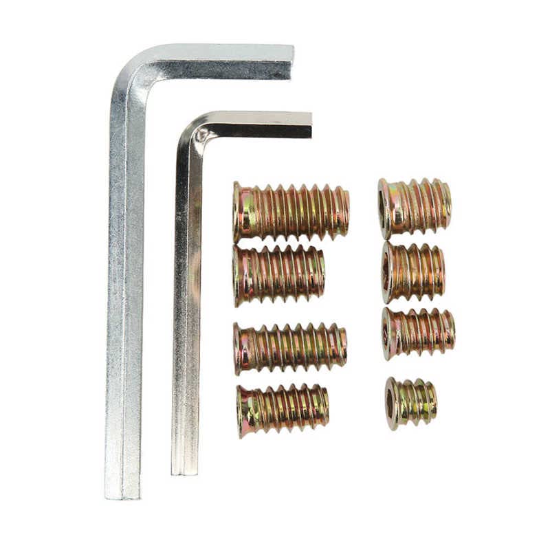 122Pcs Metric Threaded Insert Carbon Steel Galvanized Female Male Thread Furniture Bolt for Closet with Storage Box