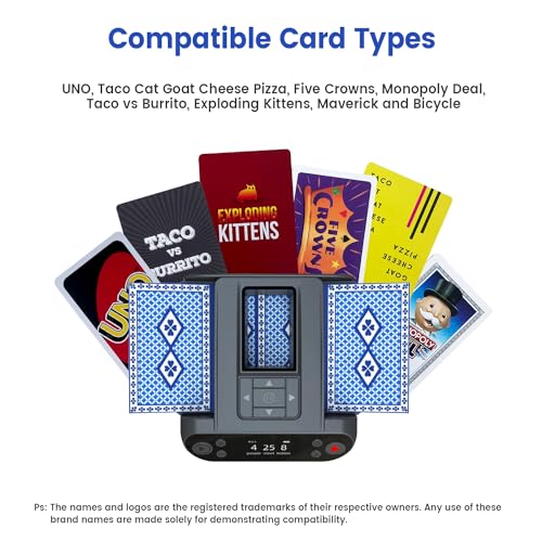 ShuffleBox G1 Pro Automatic Card Shuffler and Dealer 2-in-1 , Ultra Quiet, Rechargeable, Works with UNO, Taco Cat Goat Cheese Pizza, Five Crowns, Monopoly Deal, Bicycle and Maverick Cards (Black) - Image 6