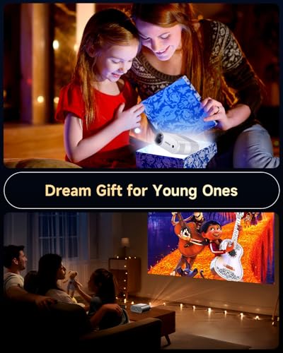 Image of Mini Projector with WiFi and Bluetooth, 1080P Support Portable Projector for iPhone, 200 inch Portable Projectors for Bedroom, Compatible with Phone /Pad /Laptop /TV Stick