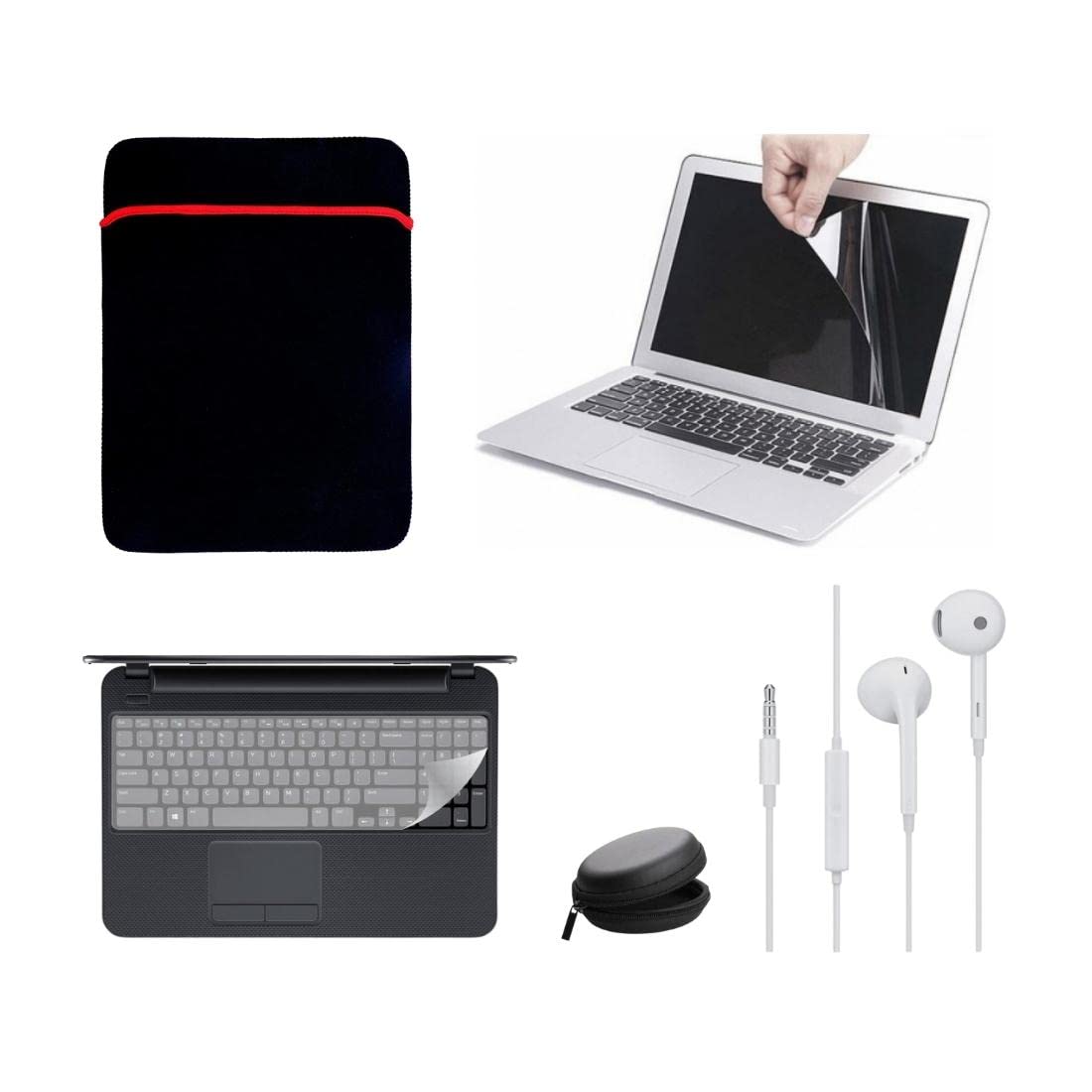 Unixaa 5IN1 Washable & Re-Useable Laptop Sleeve, Key Guard, Screen Guard, Wired Earphone & Carrying Case for All 15.6 Inch Laptop Accessories Combo (B0BHD9TFDG) Amazon Price History, Amazon Price Tracker