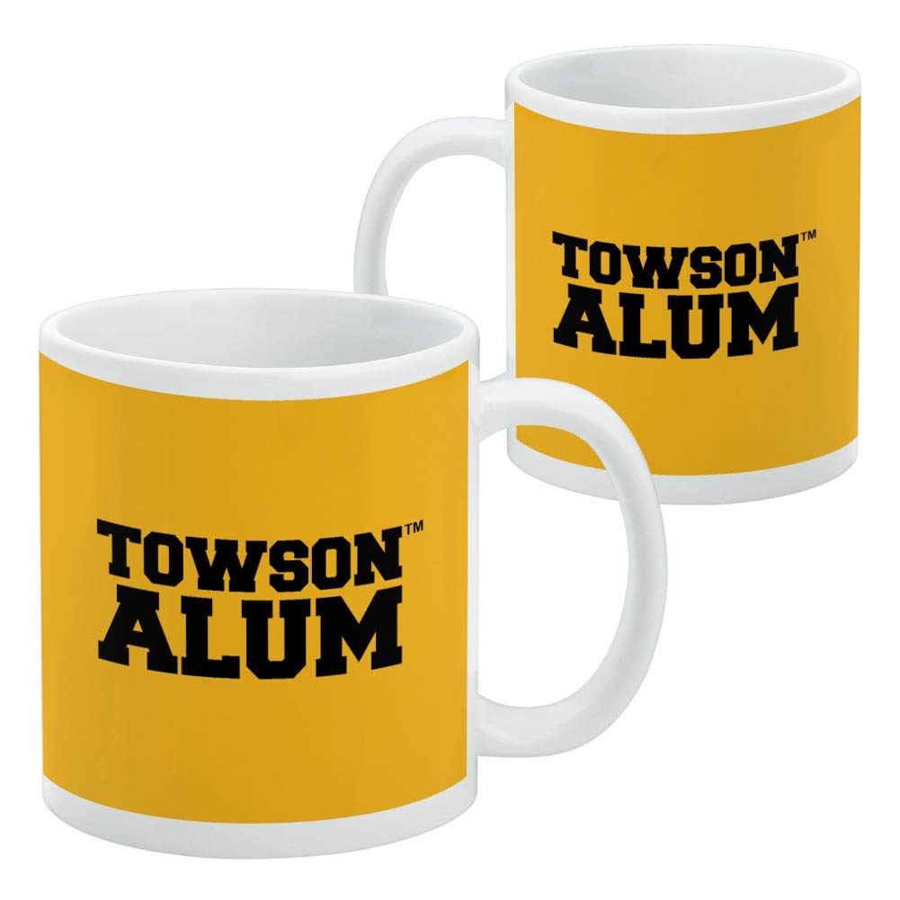 Towson University Tigers Alumn Ceramic Coffee Mug, Novelty Gift Mugs for Coffee, Tea and Hot Drinks, 11oz, White