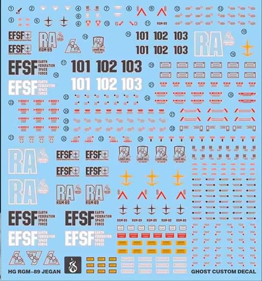 Amazon | 〔1/144スケール HG/RG〕 RGM-89 ジェガン用水転写式デカール