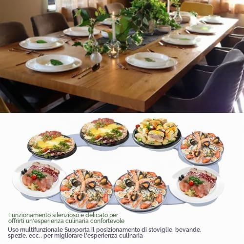 Vassoio per Giradischi, Organizzatore per Giradischi con Rotazione a 360° per Riunioni in Sala da Pranzo, Vassoio Organizzatore per Alimenti Rotante per Tavolo da Pranzo