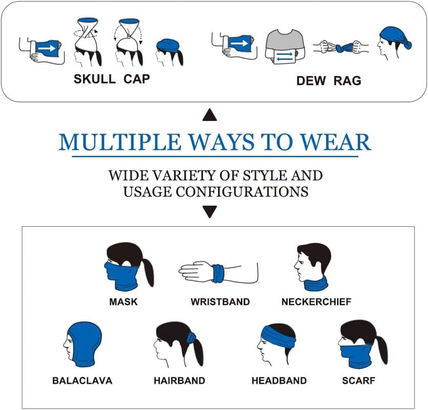 Image of CHACKO Breathable Neck Gaiter Face Scarf Mask for Men Women Hiking, Cycling, Sports, Fishing, Sun UV Protection Bandana 6 Pack
