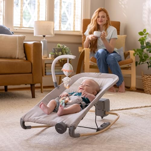 Ingenuity Keep Inmotion Automatic Baby Rocker Seat, with Remote Control for Vibration, Music & Volume Control, Premium Materials, 0-6M - Soulful Skies - image 9