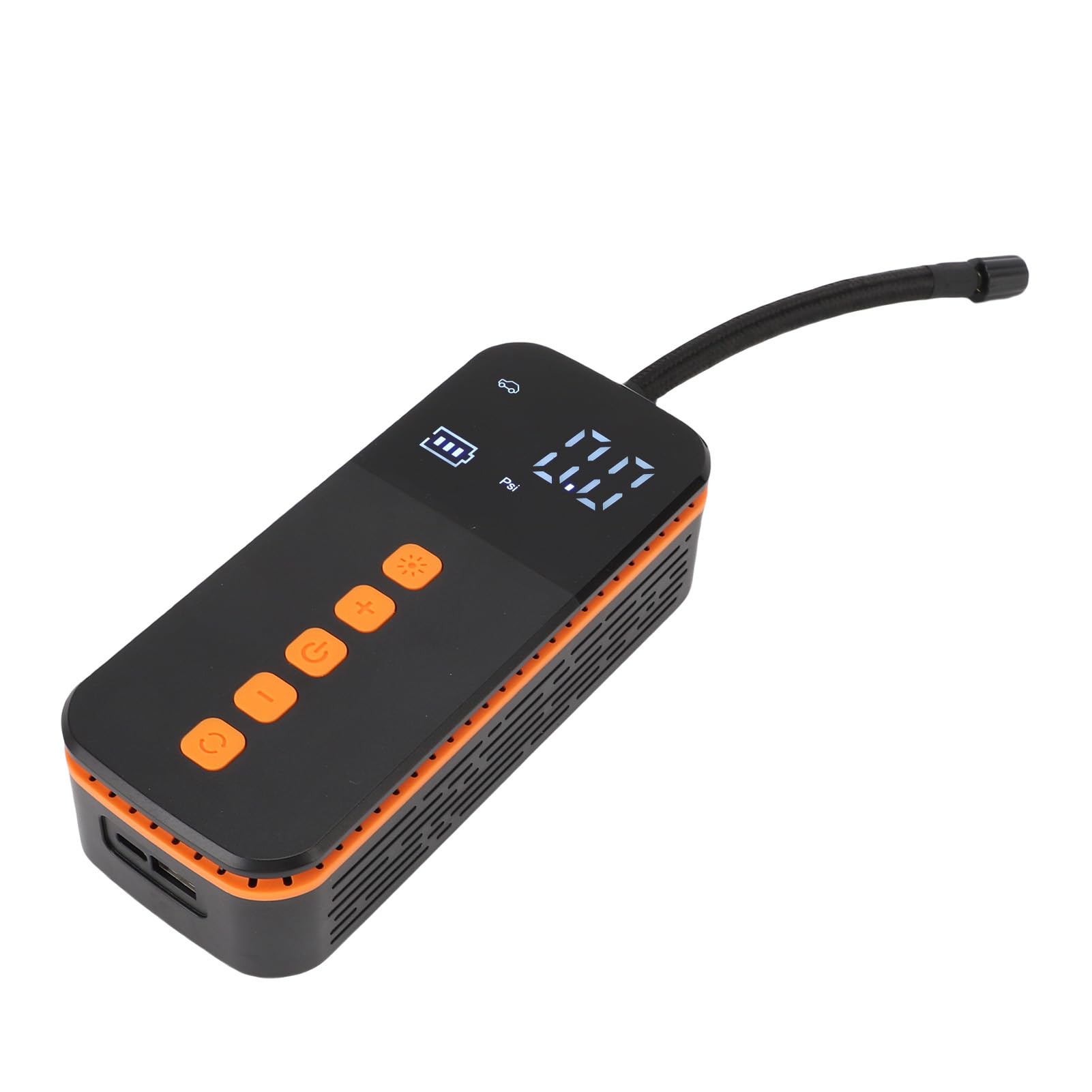 Fockety Gonfiatore Portatile per Pneumatici con Display Digitale per Auto | Pompa ad aria senza fili con luce LED per moto, bicicletta, pallone sportivo, uso di emergenza