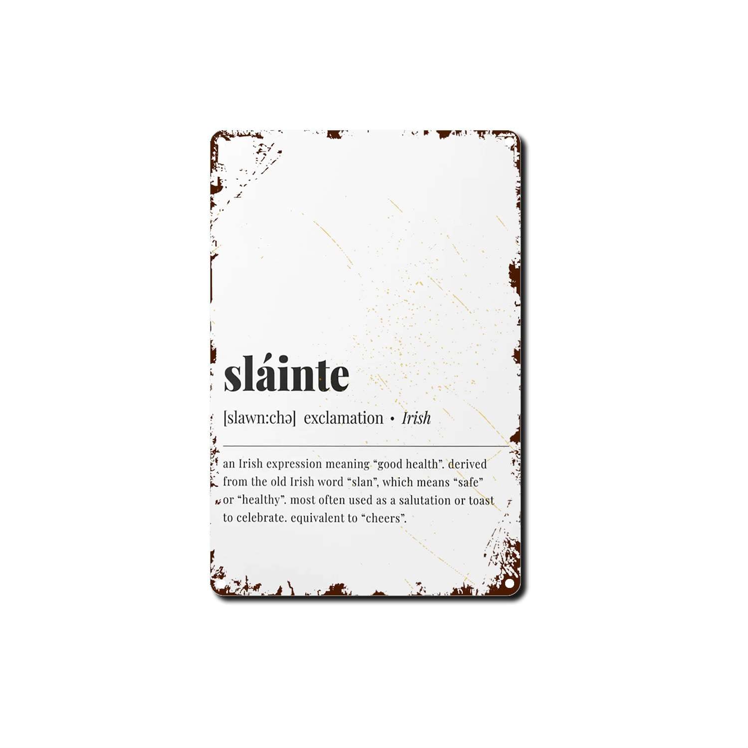 Preeklen Metallic Slainte Defines Personalized And Funny Wall Art Decor Metal Tin Sign Courtyard Garage Bar Decor 8X12 Inch