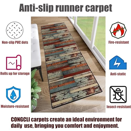 Alfombra pasillo lavable que no se mueve de su sitio 65x235 8