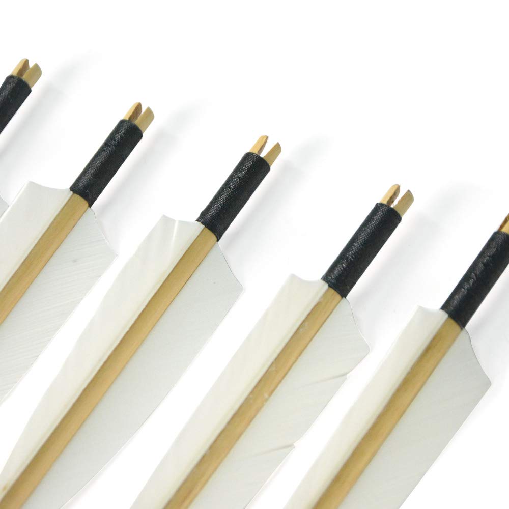 Lot De 12 Flèches En Bois 31 Pouces - Plumes Naturelles - Pour Arc Adulte - Neuf
