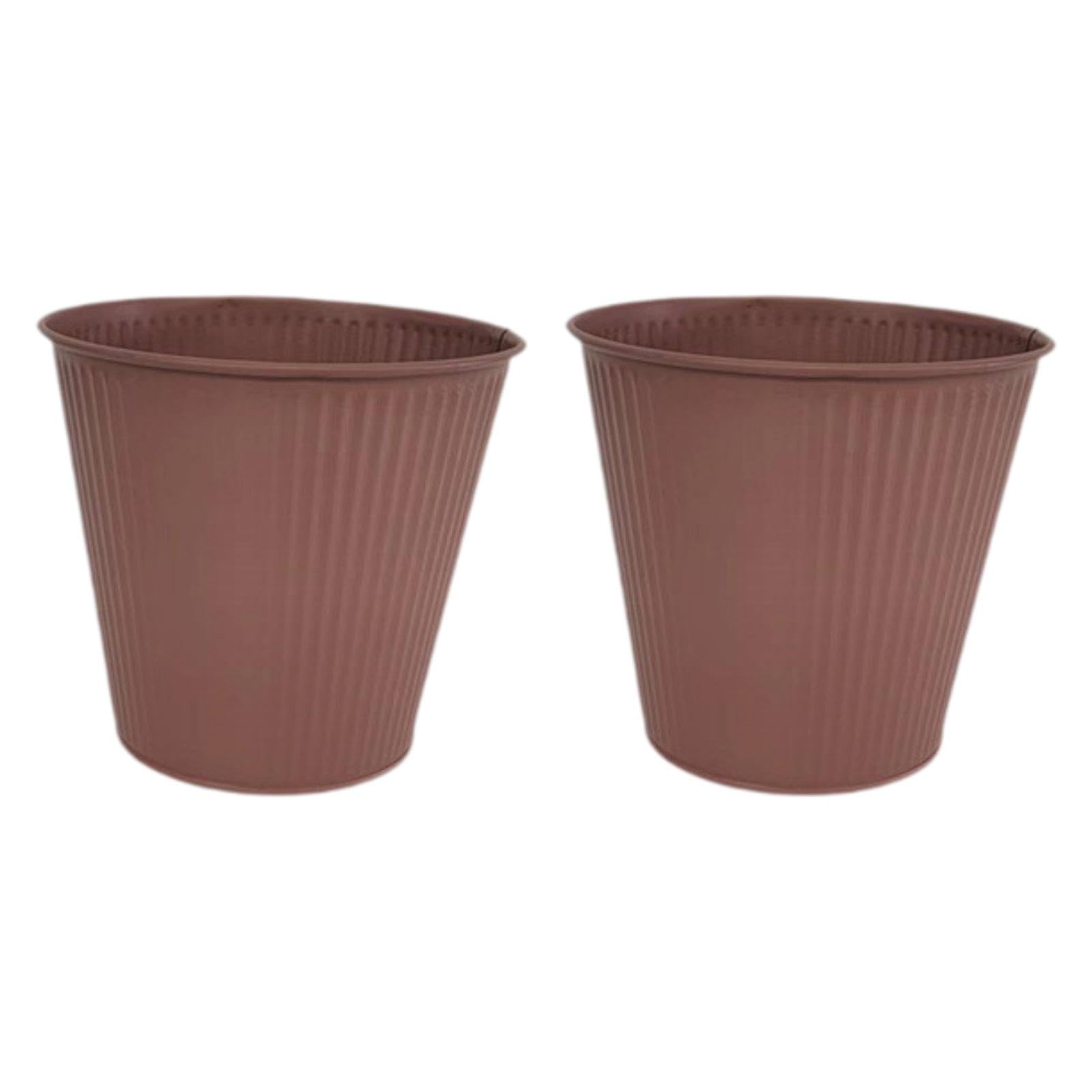 Contenants pour plantes en lot de 2 pots de fleurs décoratifs bruns pour une table accueillante