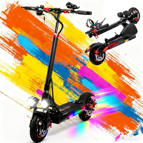 PLAYBIK Monopattino Elettrico Adulti 500W Motore, Batteria 48V 15AH, IP54, Autonomia di 35-50 km, 10 pollici Pneumatici Fuoristrada, 3 Velocità Tutto Terreno Monopattino Elettrico, Sospensioni a Molla