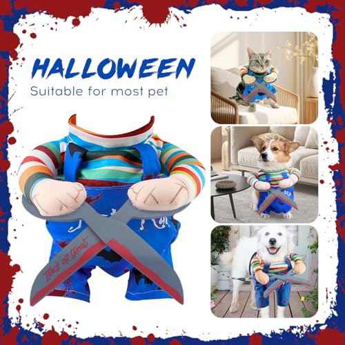 Lustiges Hundekleidung, Halloween Kostüm für Haustiere, Haustiere Hund Jumpsuit, Lustiges Haustier Outfit Kleidung für Hund Katze, Haustier Cosplay Party Anzug (L)