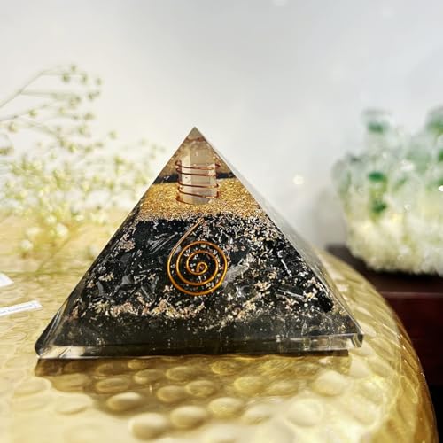 Image of Black Tourmaline Pyramid | 2-Inch | Chakra Balancing Pyramid for Meditation, Energy Healing, and Spiritual Practices | Handcrafted with Genuine Gemstones