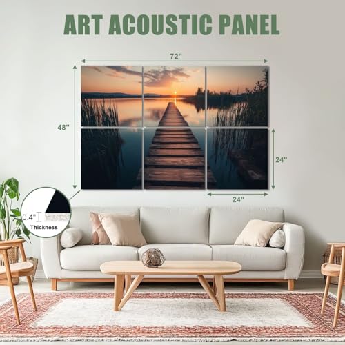 Paneles Acústicos Decorativos 6 Piezas 72"x48" con Adhesivo para Estudios y Oficinas miniatura 2