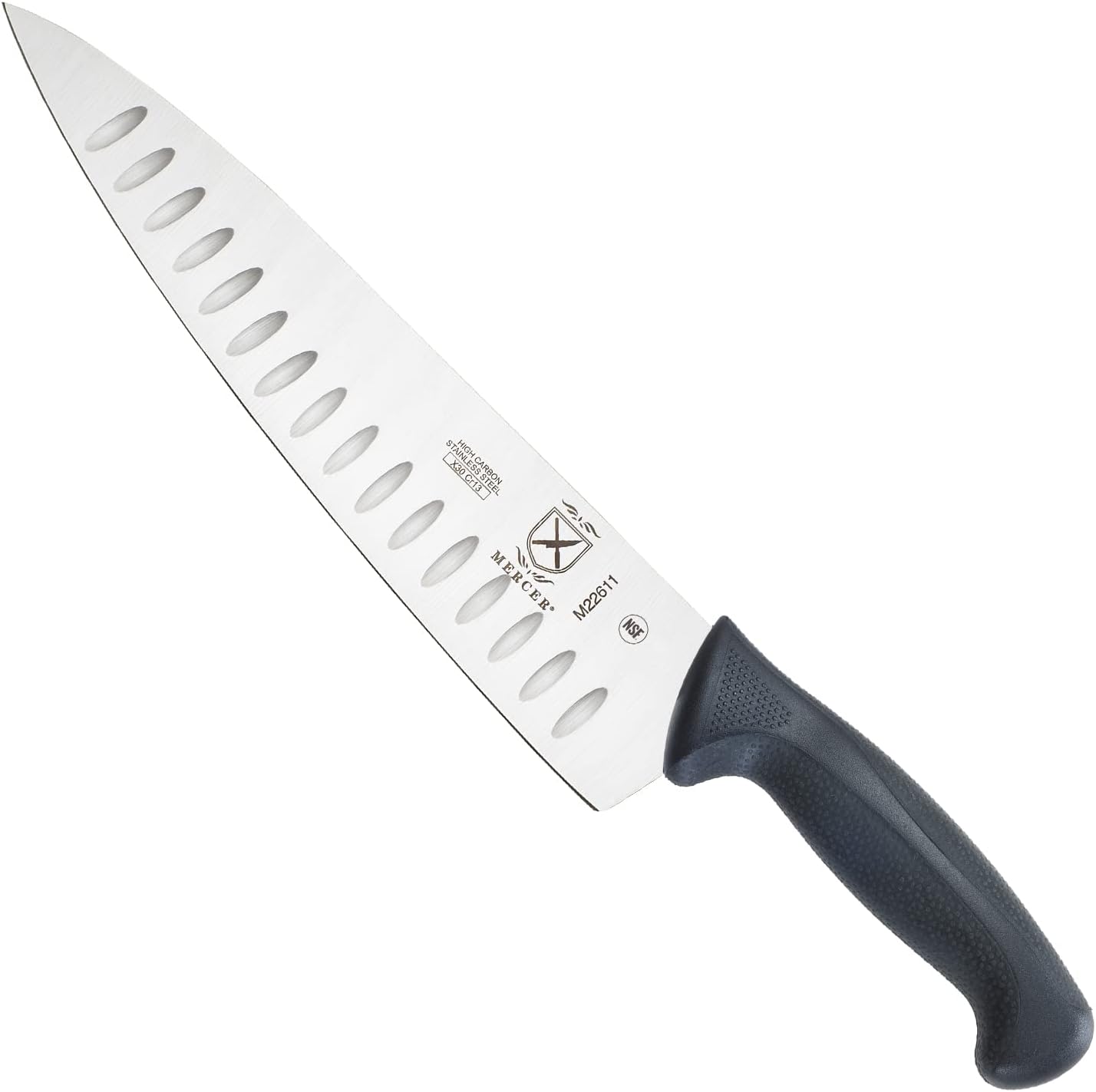 Mercer Culinary M22611 Millennia Black Handle, 10-Inch Granton Edge, Chef's K...