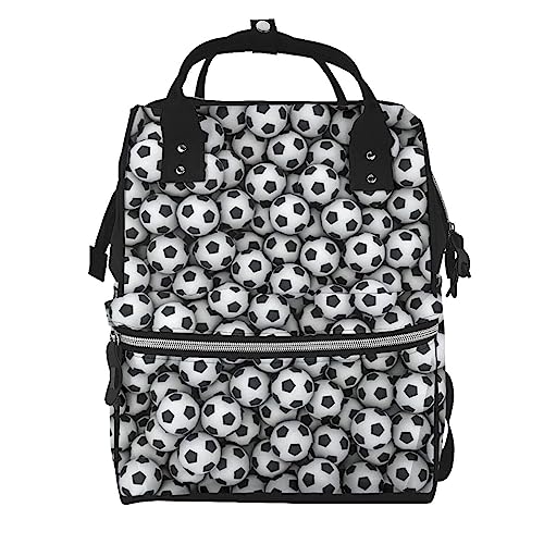 Sac à dos à langer football de grande capacité noir multifonction