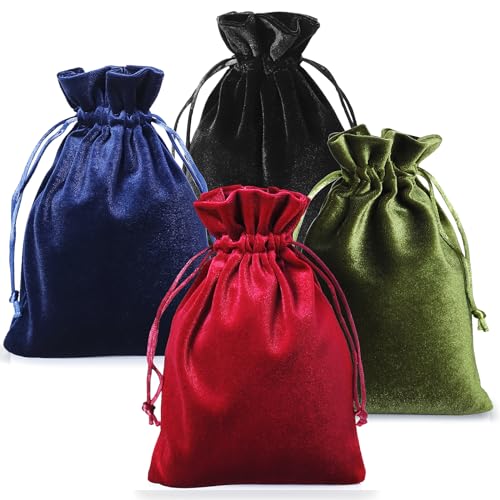 ENNIYU Sacos de presente de veludo macio, bolsa de armazenamento de dados de 14 x 19,8 cm com cordão, bolsa de armazenamento de veludo para porta-cartões de tarô, bolsa de joias, bolsas de presente de