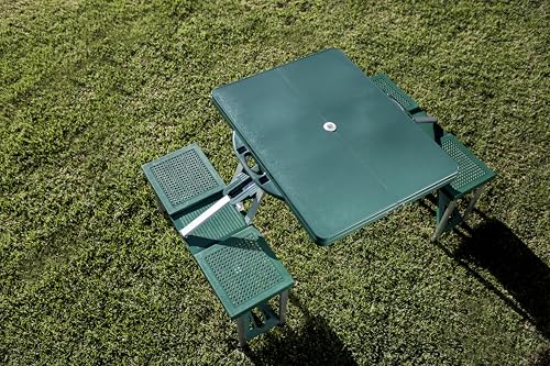 Image of PICNIC TIME NFL Picnic Table Portable Folding Table with Seats and Umbrella
