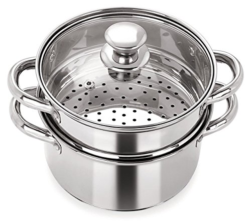 PRISTINE Stainless Steel 2 QT Multipurpose Vegetable Steamer Cook...
