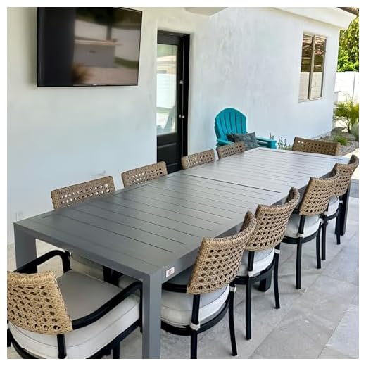Large Rectangular Outdoor Dining Table for 10