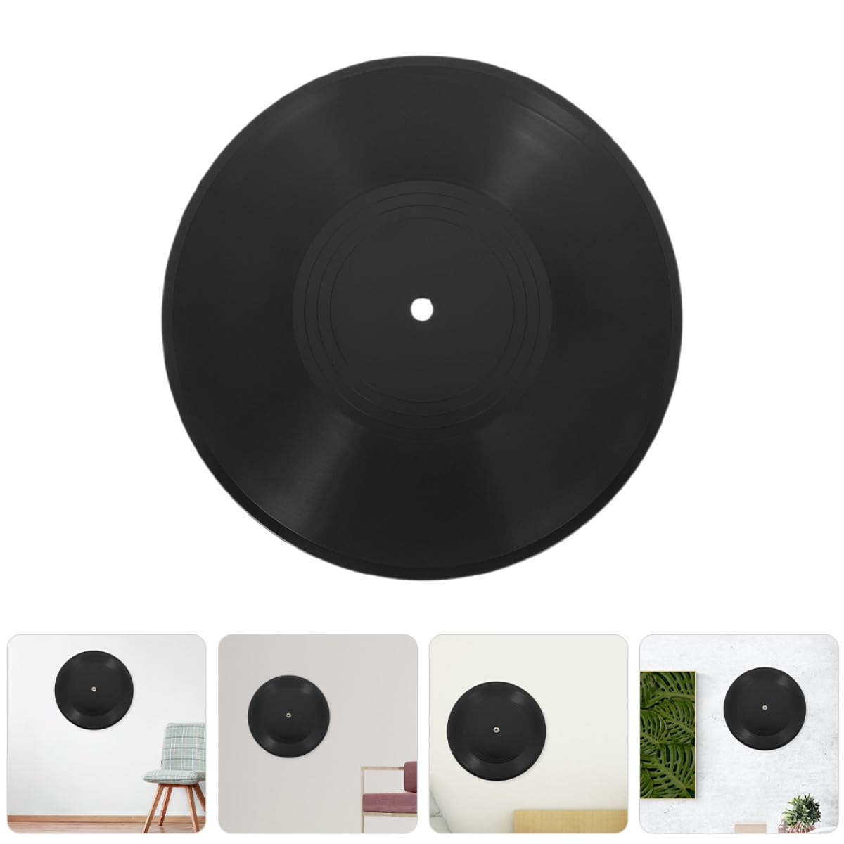 PAMINGONO Dischi in Vinile Neri Finti 12 Pollici Set da 10 Pezzi, Decorazioni da Parete in Vinile per Camera e Soggiorno, Insegne Murali Musicali Anni 80 e 90 per Feste e Studi Hip-hop