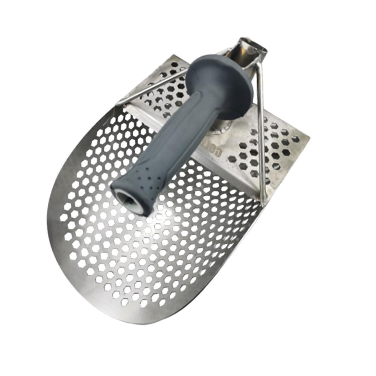 HANABASS Stainless Steel Metal Filter Metal Detector Scoop Hexagon Holes Durable Digging Shovel Beach Sifting Tool Perfect for Gold and Underwater Treasure Hunting Random Color