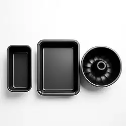 Kit 3 Formas de Inox, Assadeira, Forma de Pudim e Forma de Pão