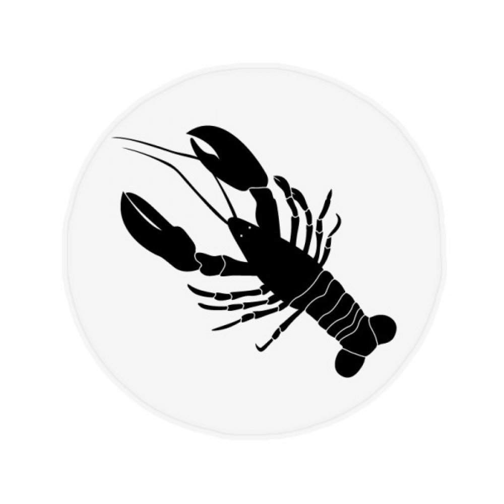 Tapis ronde DIYthinker crevettes noir de 80cm multicolore anti-dérapant pour salon