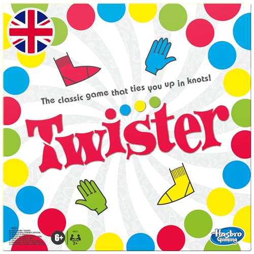 Hasbro Gaming Twister Game, Family and Kids Party Game, Twister Board Game Ages 6 and Up, Indoor and Outdoor Classic Game - English Version