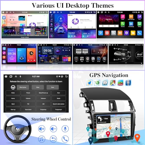 8 Core [4G+64G] Car Radio for Toyota Corolla 2009 2010 2011 2012 2013 - Android 13 Touch Screen Corolla Stereo, DSP 32 EQ/IPS/Carplay/Android Auto/SWC/BT/WiFi - Thumbnail 7
