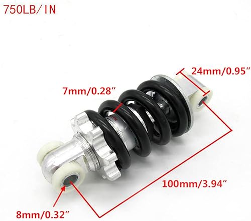 Miniatura 2 de Amortiguador trasero de motocicleta de 3.937in750 libras para mini motobicicleta de bolsilloATV