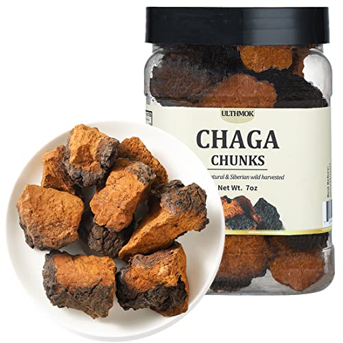 Premium Chaga Mushroom Chunks 7 Oz/199g Selected Natural Chaga Mushroom Tea 100% Siberian Wild Harvested.