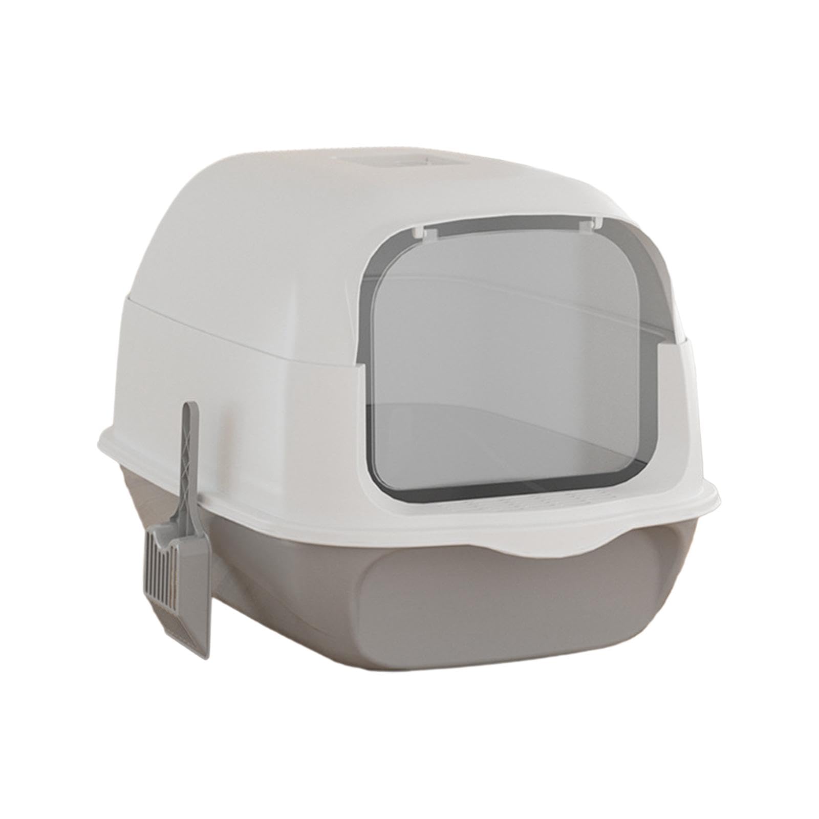 Arenero para Gatos Totalmente Cubierto con Pala, Gran Capacidad, Extraíble, a Prueba de Salpicaduras, Fácil de Limpiar, Arenero para Gatos, Gris
