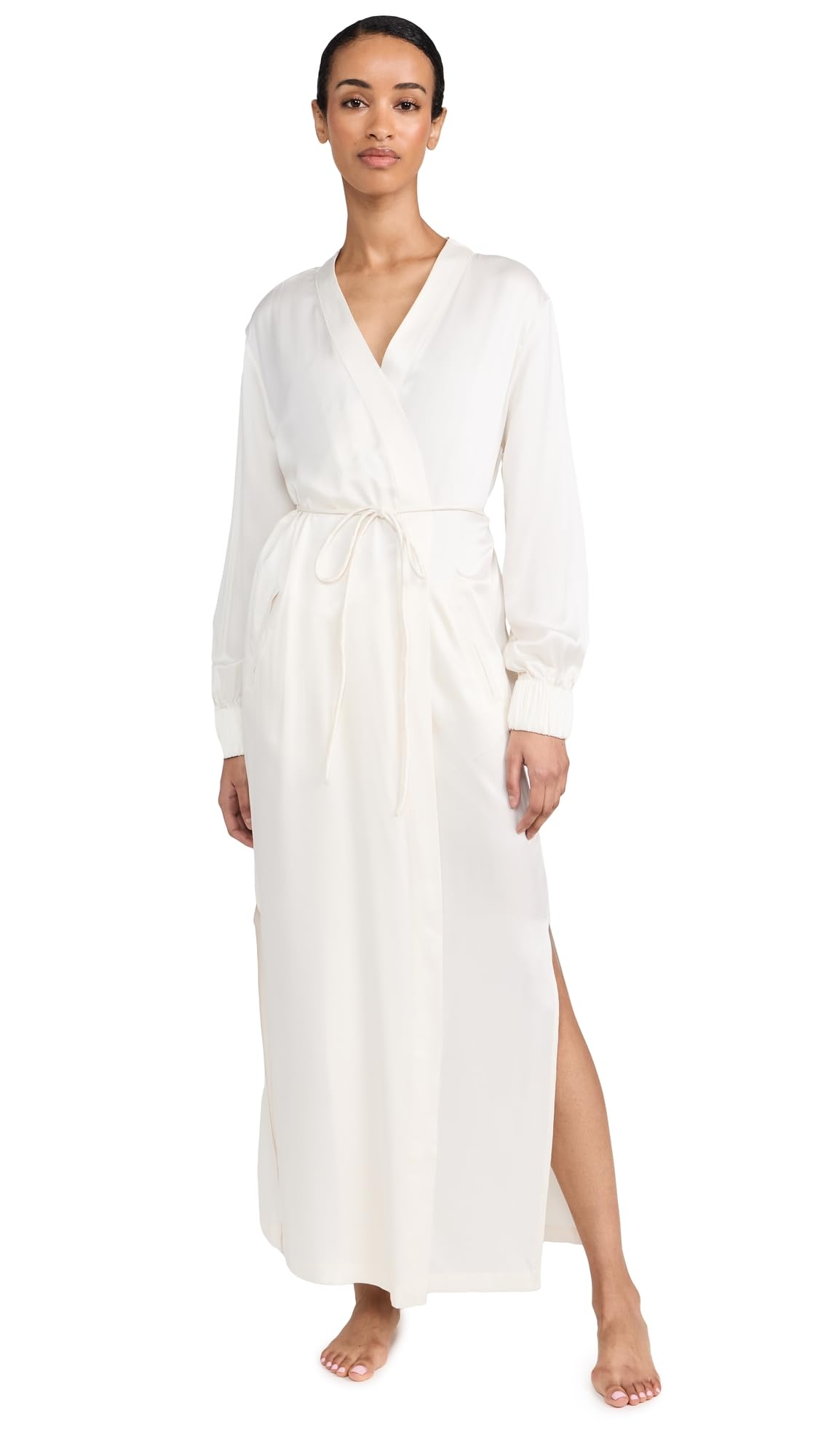 Washable Silk Long Robe