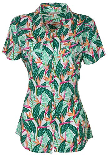 Preisvergleich Produktbild True Religion Damen Tropisches Hemd mit Knopfleiste - Grn - X-Klein