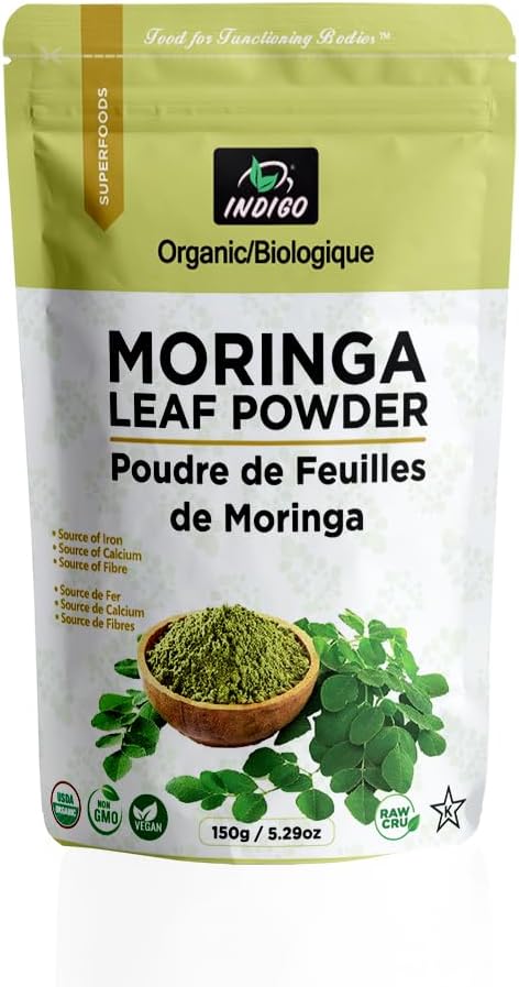 Indigo Organic Moringa Powder, Green - Amazon product rated Grade B