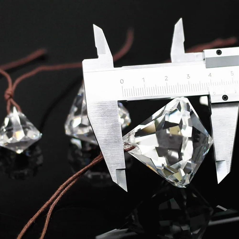 Hanging Crystals Prisms 10pcs 20mm 30mm 40mm Clear K9 Crystal Shape Chandelier for Candle Light Pendants Hanging Decor Hangings Crystals for Decoration(40mm)