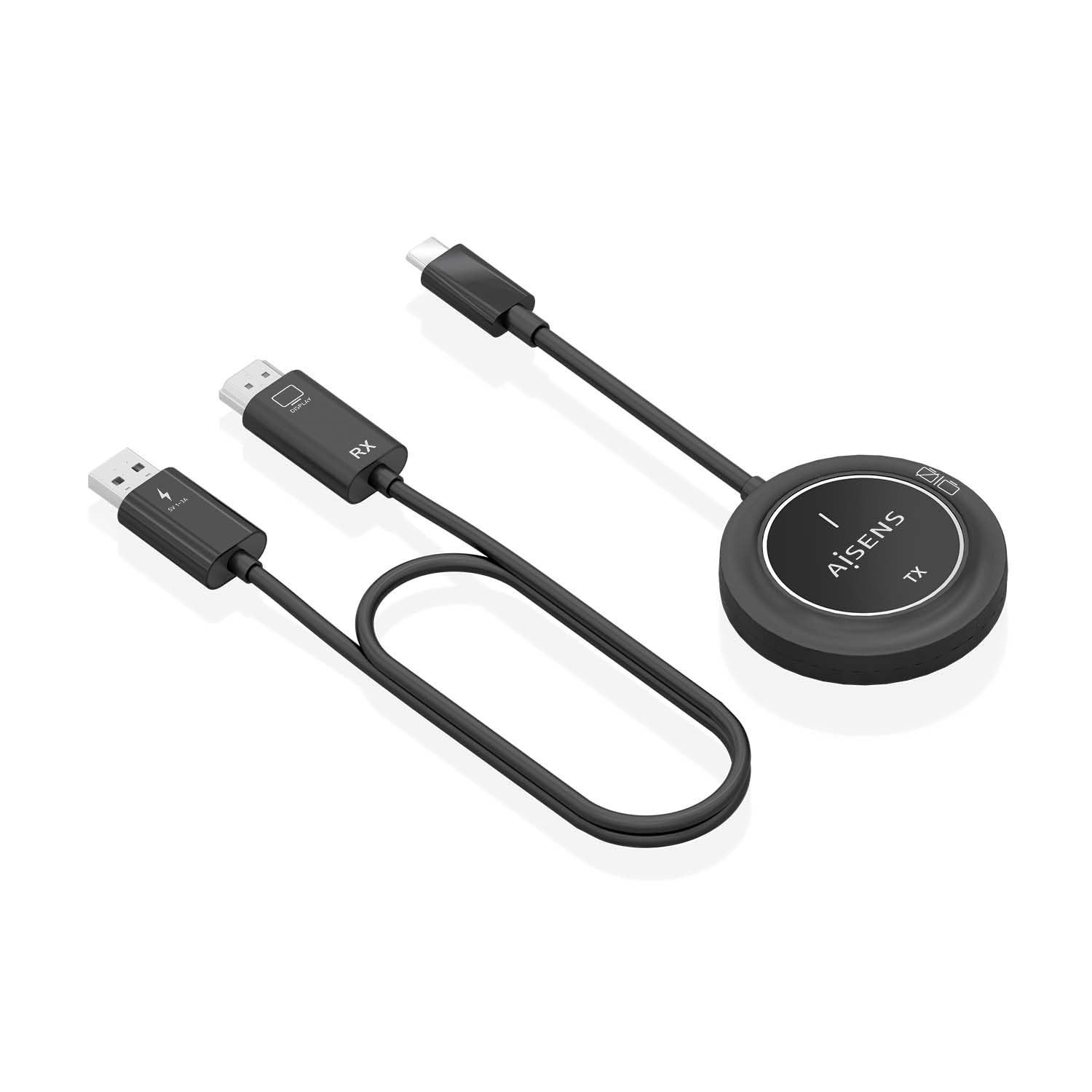 AISENS - ASWL-H2KC30M003-BK - USB-C A HDMI INALAMBRICO 1080P 30M
