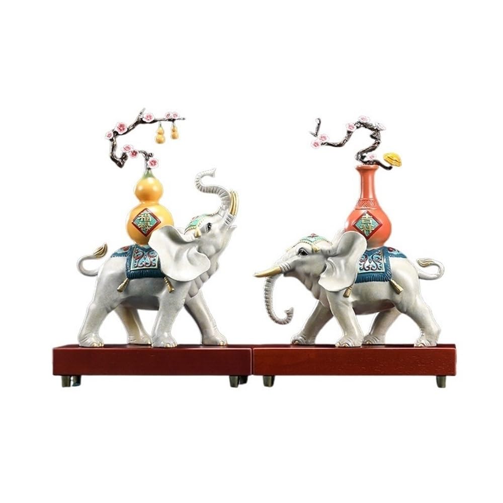 WQQYU6HKF Table Decorations A Pair of Elephant Ornaments for Living Room, Office, and Wine Cabinet Art Statue