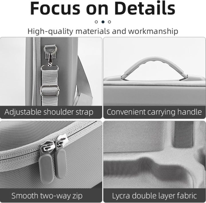 Image of VERTUS Carrying Case for DJI Mini 4 Pro || Hard Shell Storage Case Accessories for RC 2 Controller, with Shoulder Strap, Waterproof, Shockproof Features (Grey)