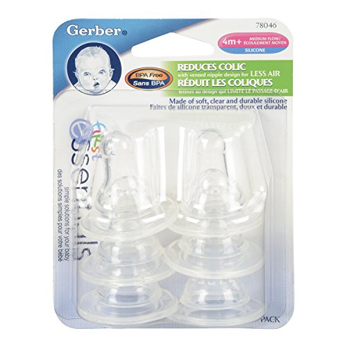 First Essentials by NUK Medium-Flow Silicone Replacement Nipples 6pk product package