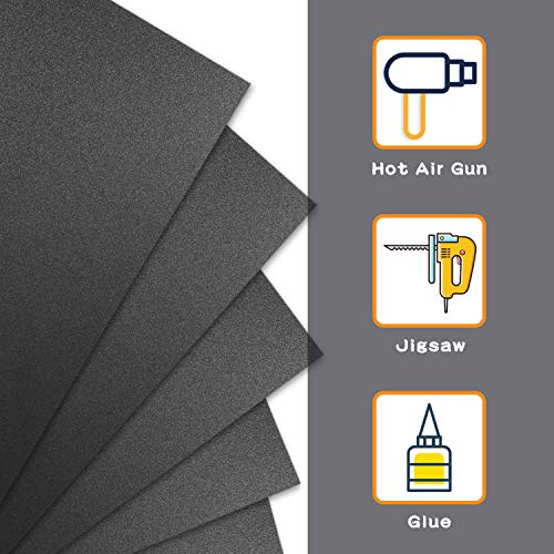 Image of Zuvas Black ABS Plastic Sheet 12 inch x 16 inch x 1mm 6 Pack, Flexible Than Plexiglass Sheet, Moldable Than Acrylic Sheet, DIY Materials for Home Decor, Handcrafts (Matte & Textured Finish)