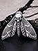 HAQUIL Skull Necklace, Skull Death's-Head Hawkmoth Pendant, Faux Leather Cord, Skul Jewelry Gift (Style 1) (AD)