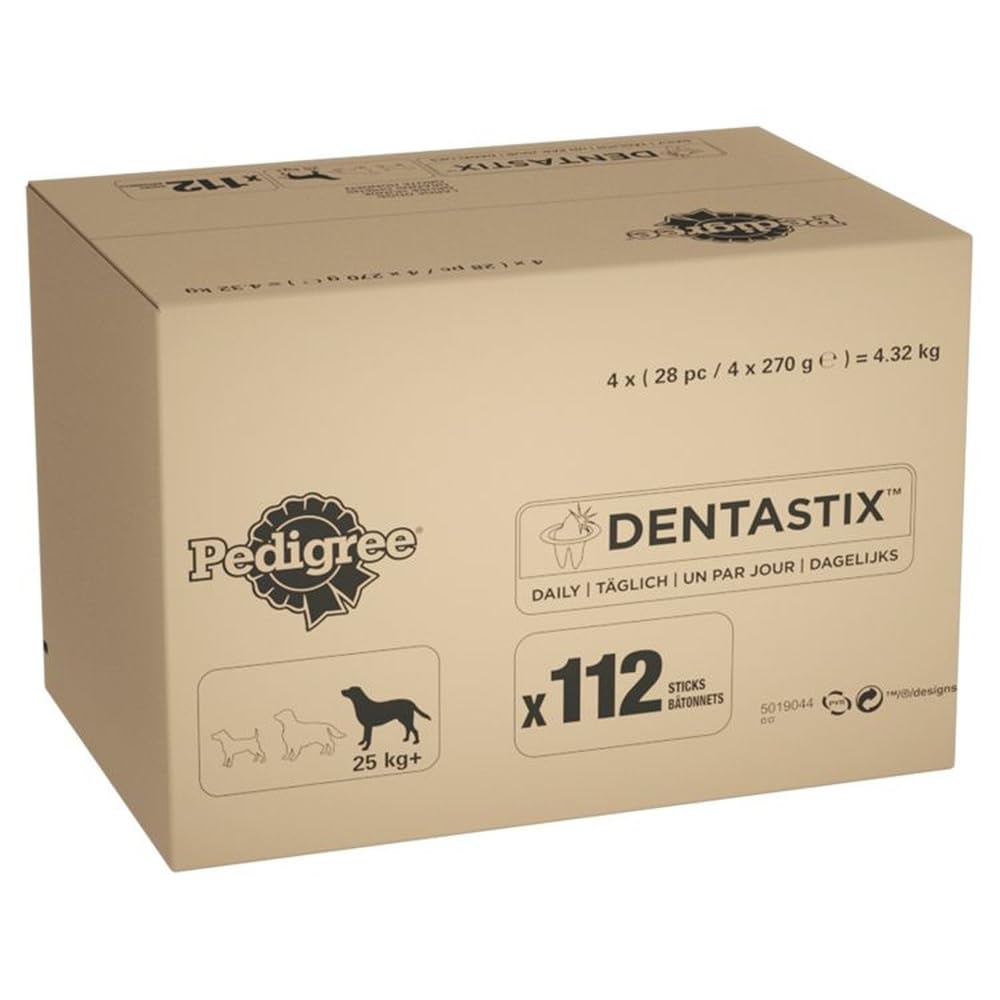 PEDIGREE Barritas Dentastix para perros, Sabor Pollo, 7 Unidades (Paquete de 16)