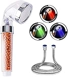7 Colours LED Hand Shower Head with Hose, LED Shower Head, High Pressure Water Saving Sprayer and Double Filter Anti-Chlorine