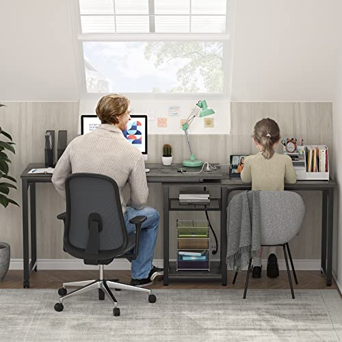 Armocity 360° Rotating L Shaped Desk With Outlets And Usb Ports thumb #5
