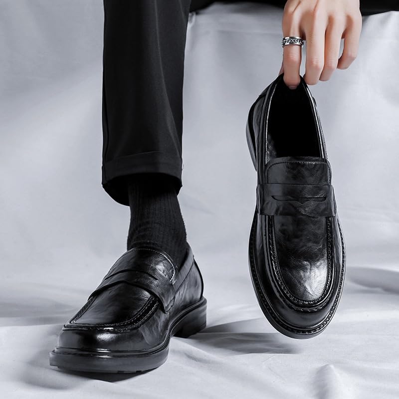 Men's Leather Dress Shoes Slip On Classic Formal Business Oxfords Shoes for Men2