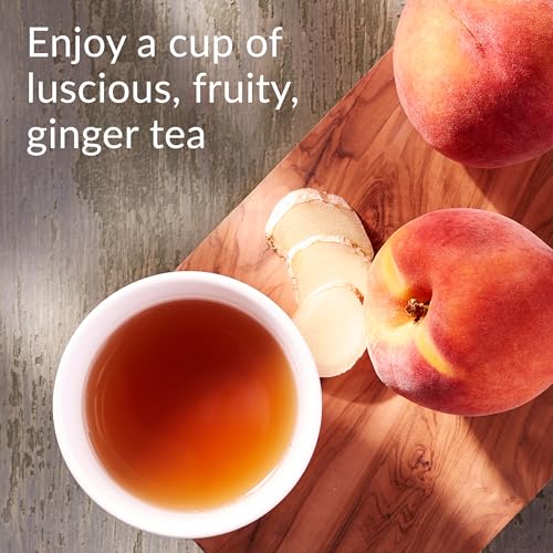 Image of The Republic of Tea Decaf Ginger Peach Black Tea, Tin of 50 Bags (Pack of 2)